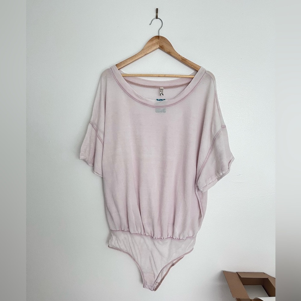 NWT Pink Cozy Cool Girl Bodysuit Daytime Fireworks Free People Intimately Large
